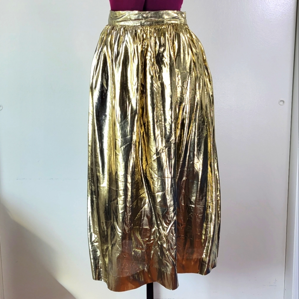 VTG Partique New York gold lamé skirt